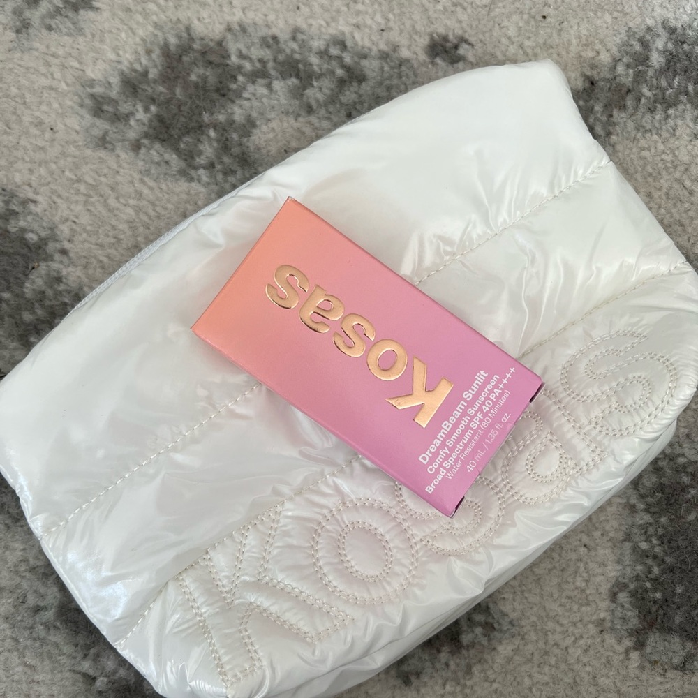 Kosas DreamBeam Sunlit sunscreen SPF 40 with White Quilted Bag (free gift)